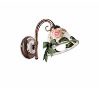 Wandleuchte Aplique Metal Cerámica H:17CM E14 Pintado a Mano Landhaus Cocina