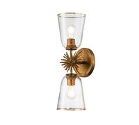 Wandleuchte Aplique Metal Cristal E27 55,9 CM Alto Up Down En Oro Antiguo Modern