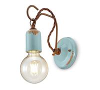 Wandleuchte Cerámica Metal B: 11 CM Pequeño Hecho Azul Claro Lámpara de Interior