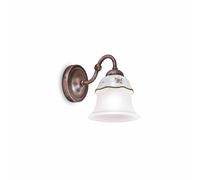 Wandleuchte Cerámica Metal E14 En Cobre Antiguo Blanco H:17CM Landhaus Aplique