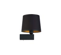 Wandleuchte Con Interruptor Negro Oro Wohnlich Leonie Salón Cama Aplique