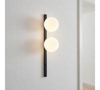 Wandleuchte Cristal Metal Blanco Negro Interruptor Salón H:60CM E14 Aplique