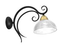 Wandleuchte Cristal Metal Negro Blanco Latón Antiguo Casa de Campo Aplique Salón