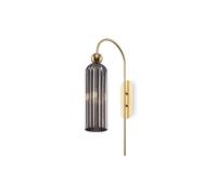 Wandleuchte Cristal Metal Oro Gris dormitorio T: 26,5 CM E14 Aplique Blendarm