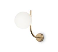 Wandleuchte Cristal Pantalla Metal Latón Blanco Cocina T :3 1CM E14 Aplique Bad
