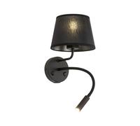 Wandleuchte Cuello de Cisne Función Interruptor Metal Tela E27+ G9 Negro