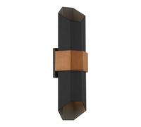 Wandleuchte LED Exterior Up Down 52CM Alto IP44 Negro Madera Aluminio Pared