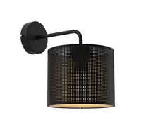 Wandleuchte Metal Plástico Negro Oro Salón T: 26 CM E27 Desván Aplique