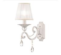 Wandleuchte Metal Tela 39CM Alto Shabby Blanco Oro E14 Aplique dormitorio