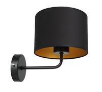 Wandleuchte Moderno Tela En Negro Oro E27 Aplique dormitorio Salón