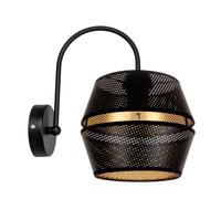 Wandleuchte Oficina Metal Negro Oro Elegante E27 H:25CM Desván Aplique