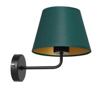 Wandleuchte Petróleo Oro Tela T: 20 CM E27 Cónico Blendarm Aplique Salón