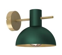 Wandleuchte Salón Metal Verde Oscuro Oro T: 22 CM E27 Desván Aplique Pasillo