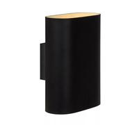 Wandleuchte Up Oro Salón Negro Oro H:20CM E14 Aplique 2-flammig