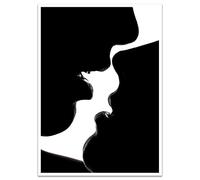 wandmotiv24 Póster Decorativo, tamaño 18x13cm, Pareja, Labios, Besos, Beso, Pareja, decoración de Pared Moderna, murales, decoración, Imagen M0114