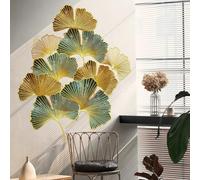 WandSticker4U®- Elegante pegatinas pared hojas GINKGO verde/dorado (73x87 cm) I Vinilos pared hojas plantas hierba flores I Decoración salón dormitorio cocina baños oficina GRANDE