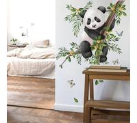 WandSticker4U®- Pegatinas pared decorativas infantiles PANDA en ÁRBOL (41x59 cm) I Vinilo pared infantil animales bosque oso panda I Decoración habitación bebé niña niños dormitorio