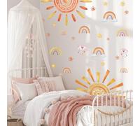 WandSticker4U®- XXL Pegatinas pared infantiles ARCOÍRIS & SOL boho (120x75 cm) I vinilo adhesivo pared infantil niña niño amarillo I decoración habitacion bebé niños dormitorio grandes