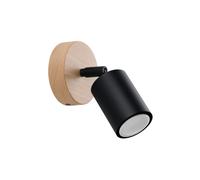 Wandstrahler Licht-Erlebnisse Floris GU10 Madera Acero Negro Regulable H:10 cm
