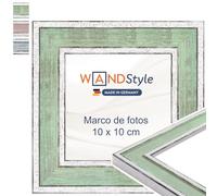 WANDStyle Marcos de fotos 10x10 cm vintage, Marco verde claro para cuadro y poster, Marcos para cuadros 10x10 cm, Marco fotos madera, Portaretratos de pared, Picture Frame H460 - Made in Germany