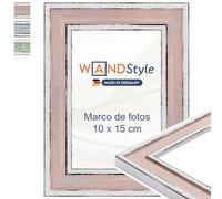 WANDStyle Marcos de fotos 10x15 cm vintage, Marco rosa para cuadro y poster, Marcos para cuadros 15x10 cm, Marco fotos madera, Portaretratos de pared, Picture Frame H460 - Made in Germany