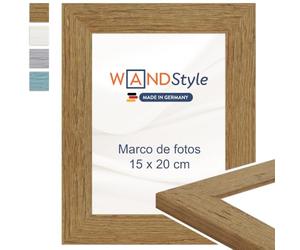 WANDStyle Marcos de fotos 15x20 cm estilo rústico, Marco roble para cuadro y poster, Marcos para cuadros 20x15 cm, Marco fotos madera, Portaretratos de pared, Picture Frame H750 - Made in Germany