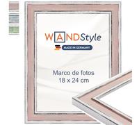 WANDStyle Marcos de fotos 18x24 cm vintage, Marco rosa para cuadro y poster, Marcos para cuadros 24x18 cm, Marco fotos madera, Portaretratos de pared, Picture Frame H460 - Made in Germany