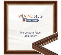 WANDStyle Marcos de fotos 20x20 cm vintage, Marco marrón para cuadro y poster, Marcos para cuadros 20x20 cm, Marco fotos madera, Portaretratos de pared, Picture Frame H182 - Made in Germany