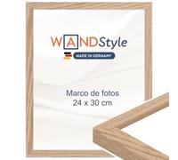 WANDStyle Marcos de fotos 24x30 cm moderno, Marco roble para cuadro y poster, Marcos para cuadros 30x24 cm, Marco fotos madera, Portaretratos de pared, Picture Frame H950 - Made in Germany