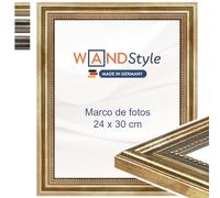 WANDStyle Marcos de fotos 24x30 cm vintage, Marco dorado para cuadro y poster, Marcos para cuadros 30x24 cm, Marco fotos madera, Portaretratos de pared, Picture Frame H450 - Made in Germany