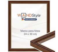 WANDStyle Marcos de fotos 24x30 cm vintage, Marco marrón para cuadro y poster, Marcos para cuadros 30x24 cm, Marco fotos madera, Portaretratos de pared, Picture Frame H182 - Made in Germany