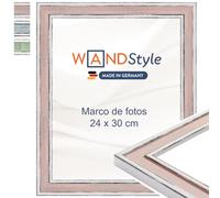 WANDStyle Marcos de fotos 24x30 cm vintage, Marco rosa para cuadro y poster, Marcos para cuadros 30x24 cm, Marco fotos madera, Portaretratos de pared, Picture Frame H460 - Made in Germany