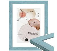 WANDStyle Marcos de fotos 30x40 cm estilo rústico, Marco azul para cuadro y poster, Marcos para cuadros 40x30 cm, Marco fotos madera, Portaretratos de pared, Picture Frame H750 - Made in Germany