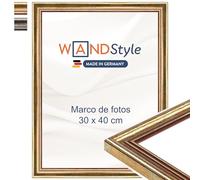 WANDStyle Marcos de fotos 30x40 cm vintage, Marco dorado para cuadro y poster, Marcos para cuadros 40x30 cm, Marco fotos madera, Portaretratos de pared, Picture Frame H400 - Made in Germany