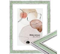 WANDStyle Marcos de fotos 30x40 cm vintage, Marco verde claro para cuadro y poster, Marcos para cuadros 40x30 cm, Marco fotos madera, Portaretratos de pared, Picture Frame H460 - Made in Germany