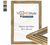 WANDStyle Marcos de fotos 30x45 cm vintage, Marco dorado para cuadro y poster, Marcos para cuadros 45x30 cm, Marco fotos madera, Portaretratos de pared, Picture Frame H450 - Made in Germany