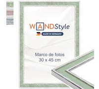 WANDStyle Marcos de fotos 30x45 cm vintage, Marco verde claro para cuadro y poster, Marcos para cuadros 45x30 cm, Marco fotos madera, Portaretratos de pared, Picture Frame H460 - Made in Germany