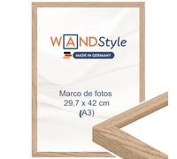 WANDStyle Marcos de fotos A3 moderno, Marco roble para cuadro y poster, Marcos para cuadros 30x42 cm, Marco fotos A3 madera, Portaretratos de pared, Picture Frame H950 - Made in Germany