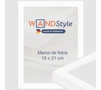 WANDStyle Marcos de fotos A5 moderno, Marco blanco para cuadro y poster, Marcos para cuadros 15x21 cm, Marco fotos A5 madera, Portaretratos de pared, Picture Frame H950 - Made in Germany