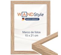 WANDStyle Marcos de fotos A5 moderno, Marco roble para cuadro y poster, Marcos para cuadros 15x21 cm, Marco fotos A5 madera, Portaretratos de pared, Picture Frame H950 - Made in Germany