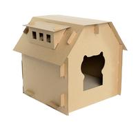 WANEKA Mansion de Carton para Gatos Casa de Carton para Gato Rascador Espectacular casa de Cartón para Montar Escondite Carton Corrugado