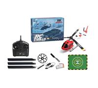 WANENGEDIY Helicóptero RC para adultos, WL AS350 2.4G 4CH 6 ejes Gyro Flybarless Remote Helicóptero con altitud barométrica, posicionamiento óptico de flujo y una tecla Tool para principiantes