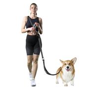 WANFIRE Correa de perro manos libres, correa cruzada para perro, correa de perro de mano de 5.3 a 7.8 pies con cinturón de seguridad para automóvil y reflectante de doble cara, caminar, trotar,