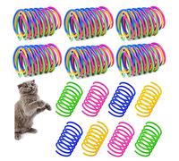 Wanfoou 100 Piezas Juguete para Gato Resortes, Muelle en Espiral para Gato, Juguete Colorido Interactiva para Gato, Juguetes interactivos para Mascotas, 4 Colores