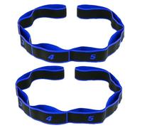 Wanfoou 2 Correas Elásticas para Yoga y Ejercicios - Bandas de Resistencia con 8 Bucles para Estiramiento, Fitness y Accesorios de Yoga
