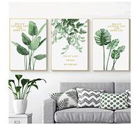 Wanfoou 3 Piezas Pósteres de Diseño Murales,Planta Pósteres en Lienzo, Flora Nórdica Decoración de pared,Decoración de pared Imagen Mural Imprimir imágenes Arte Póster para Sala de Estar, Sin Marco