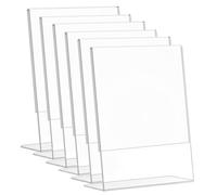 Wanfoou Expositor de mesa de plástico transparente A6, 6 unidades, expositor para carteles, expositor de plexiglás, soporte para pósteres, portalistino, mostrador de tienda, porta precios