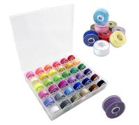 Wanfoou - Juego de 36 hilos universales para máquina de coser, con caja de almacenamiento, práctico juego de bobinas preenrolladas, accesorios para máquina de coser (multicolor)