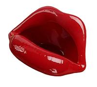 Wang-Data Ceniceros de cerámica creativos con estilo de labios Decoración para el hogar (rojo oscuro)