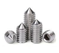 WANG TII DOO 100 Tornillos De Fijación De Punta Cónica M3, Tornillos Prisioneros Hexagonales De Acero Inoxidable 304 para Reparación De Muebles, Proyectos De Bricolaje,M3x6mm